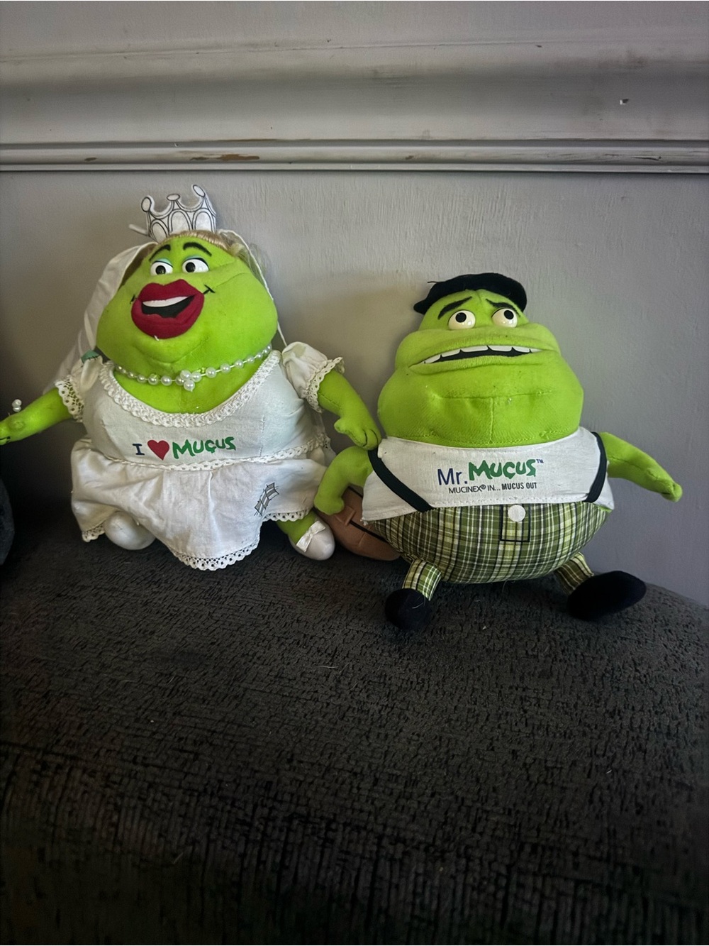 Mr and Mrs Mucinex dolls